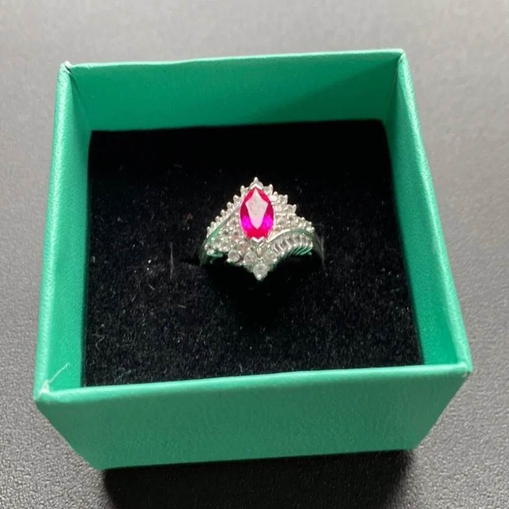 Ross Simons Sterling Silver Ring 925 Pink Sapphire - Picture 2 of 4